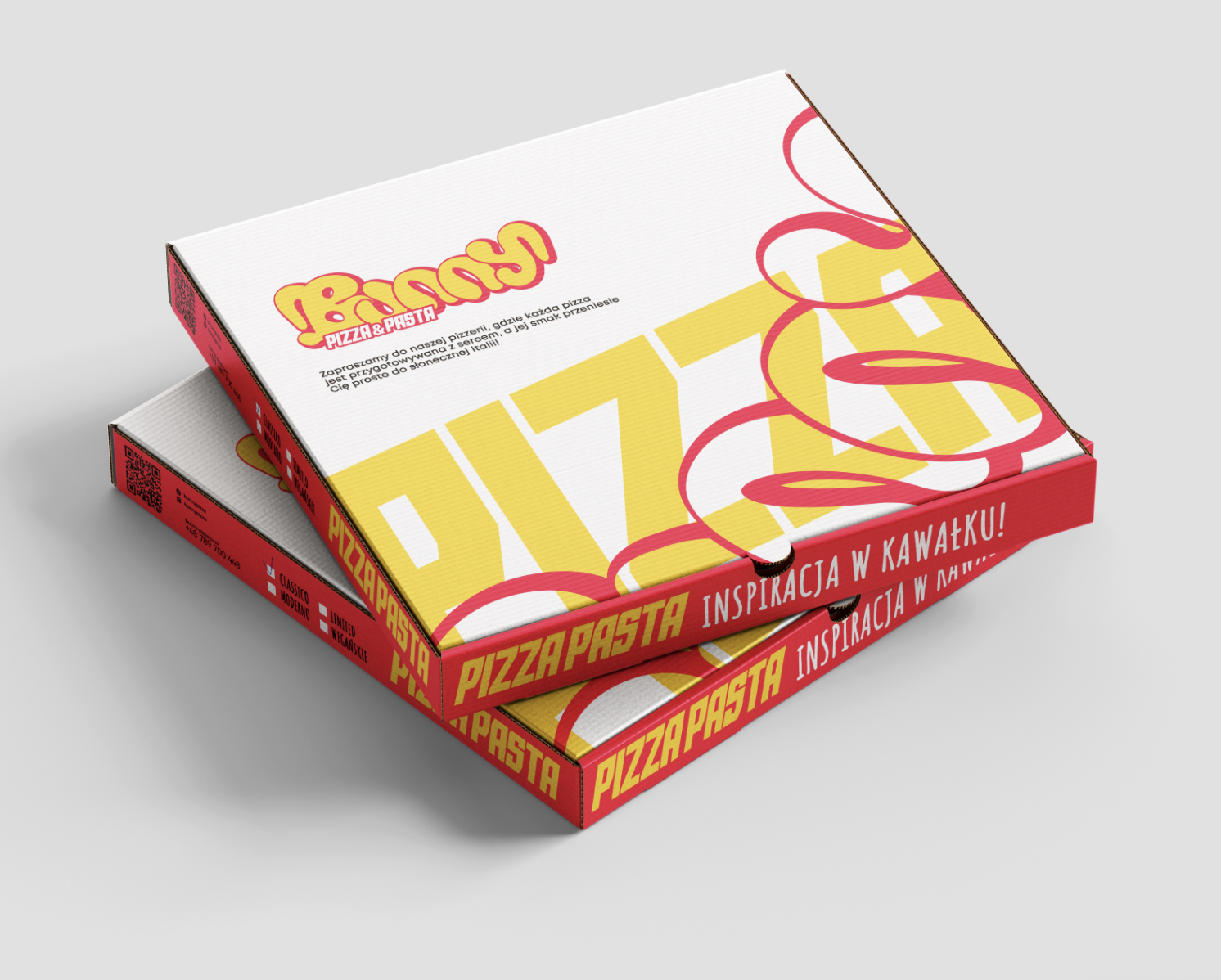 BunnyPizza branded pizza packaging